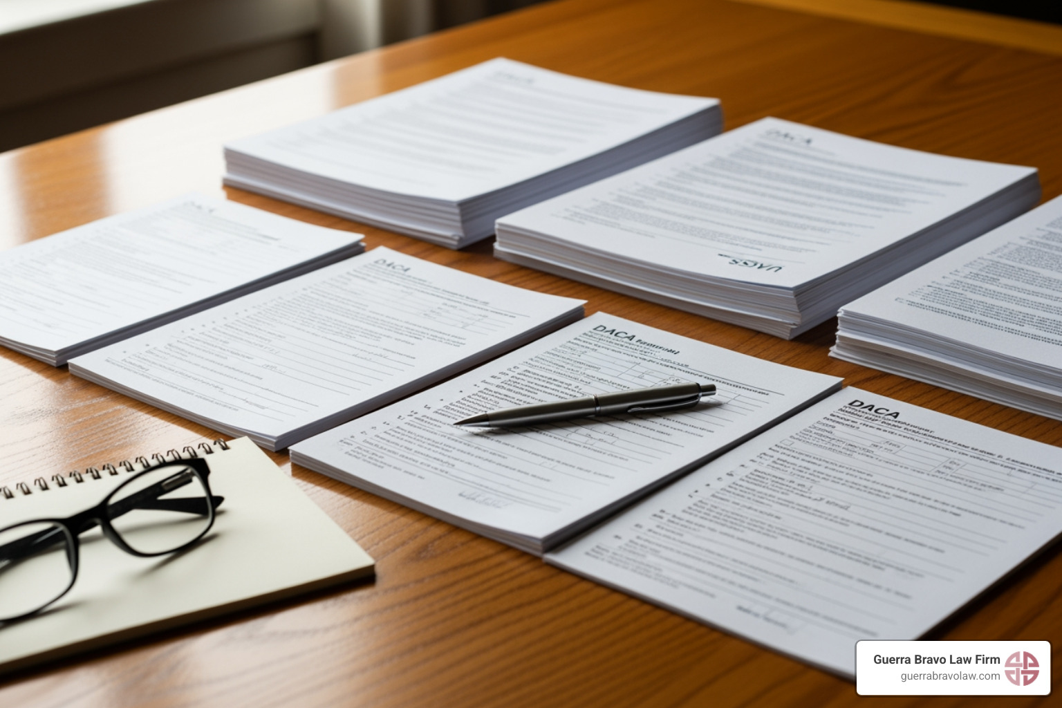 DACA forms on a desk - DACA renewal lawyer