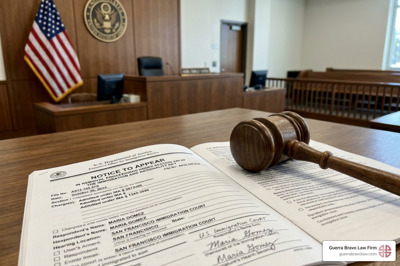 immigration court gavel and legal gavel on a desk - deportation for green card holders