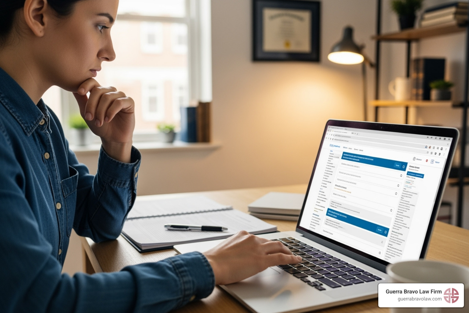 A person researching lawyers online, highlighting the need for specialized experience and avoiding unauthorized practitioners - immigration attorney for deportation