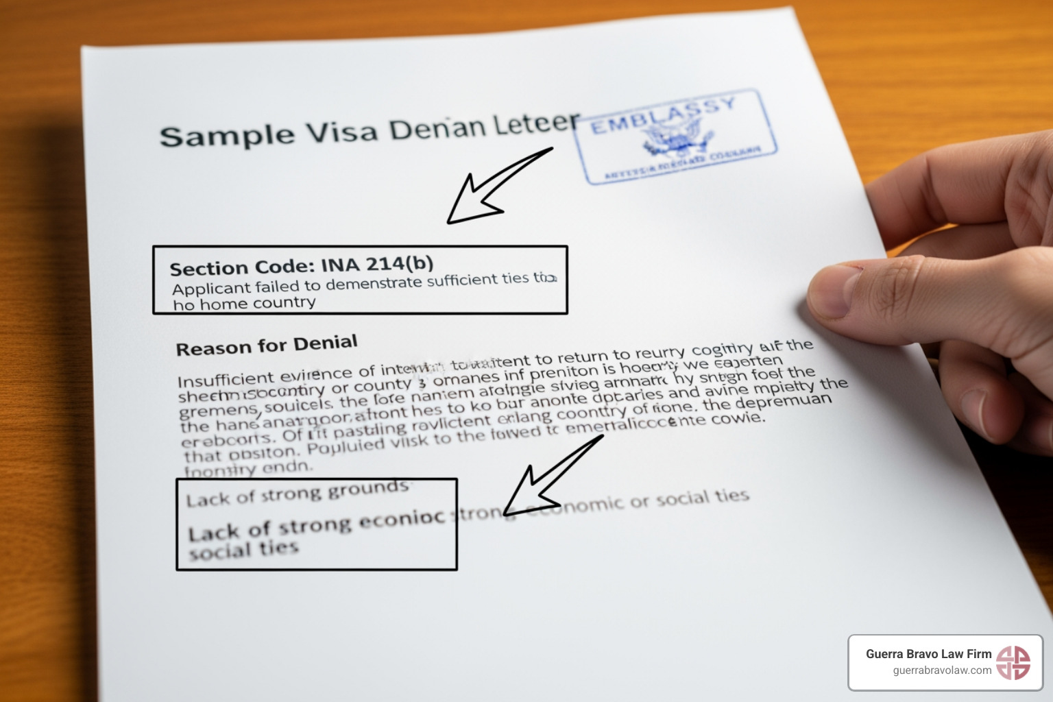 an annotated sample visa denial letter highlighting the section code and reason for denial - visa denial appeal an annotated sample visa denial letter highlighting the section code and reason for denial - visa denial appeal